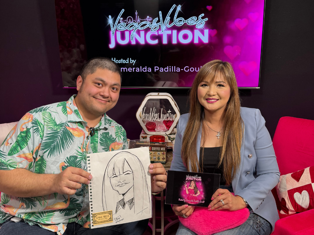 Ram Nievera with Host and Producer of VegasVibes Junction Esmeralda Padilla-Gould